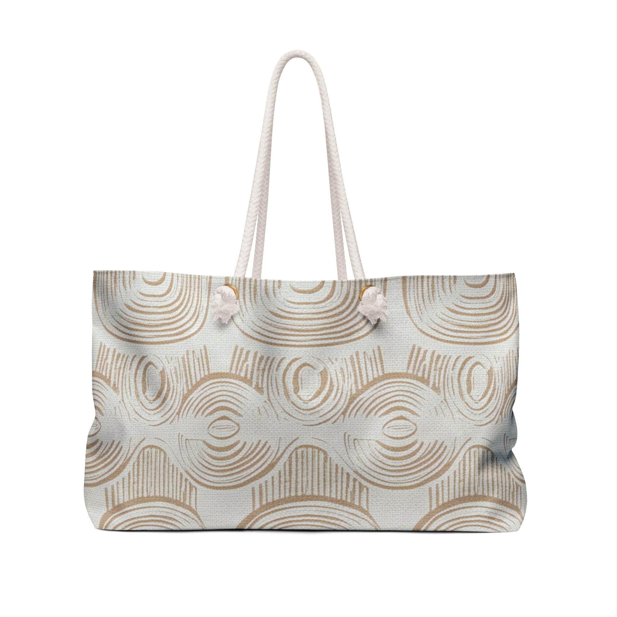 Neutral Boho Circle Pattern Weekender Bag