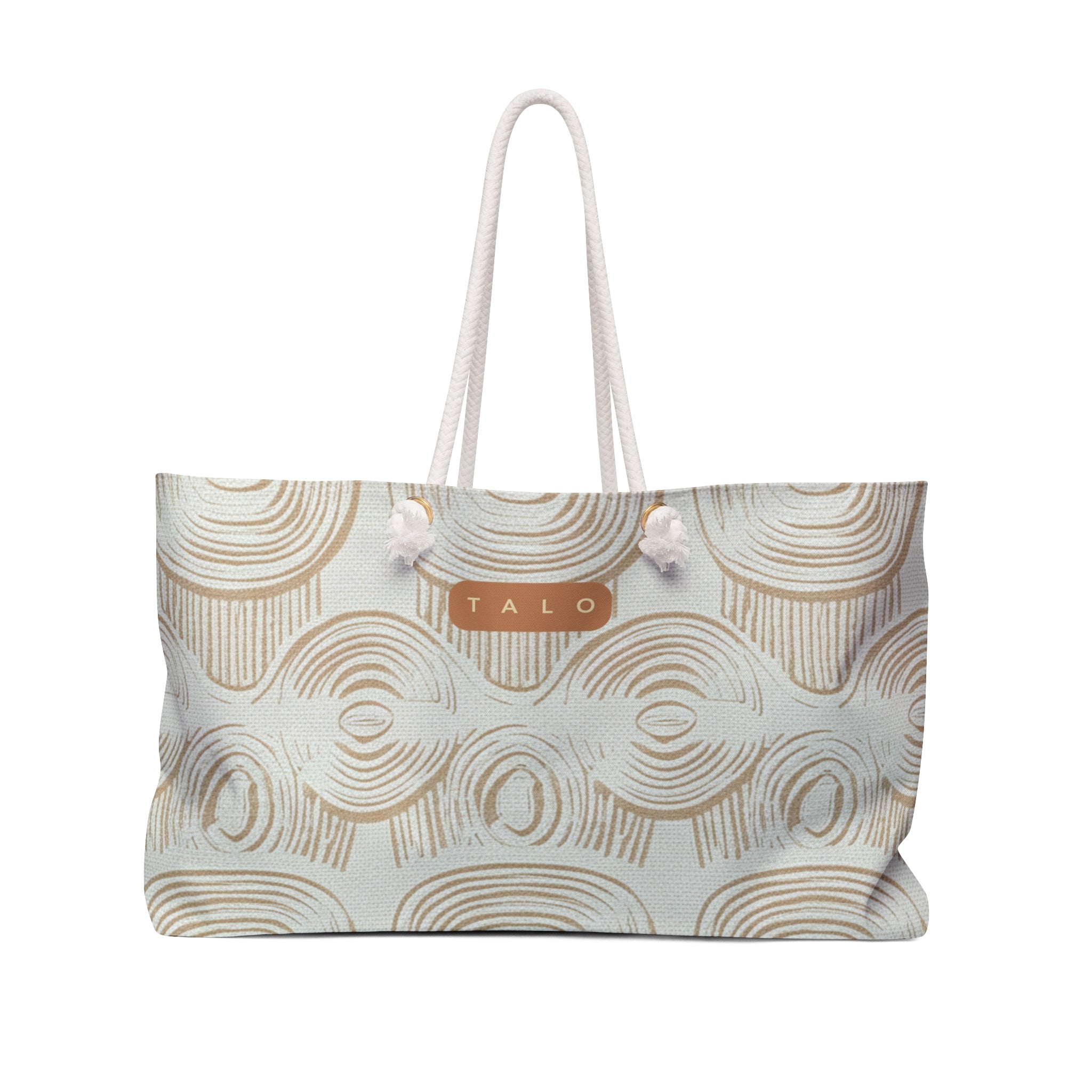 Neutral Boho Circle Pattern Weekender Bag