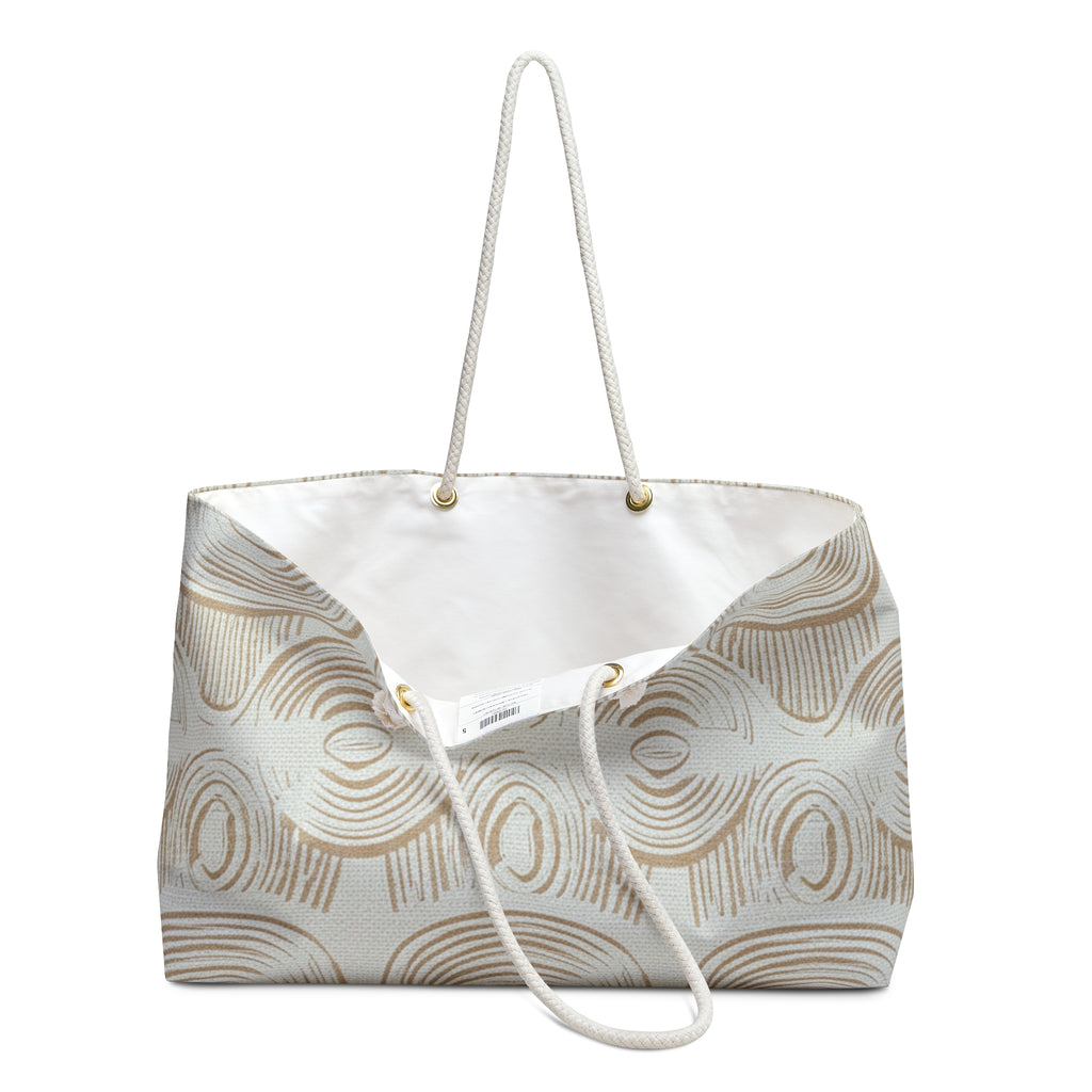 Neutral Boho Circle Pattern Weekender Bag