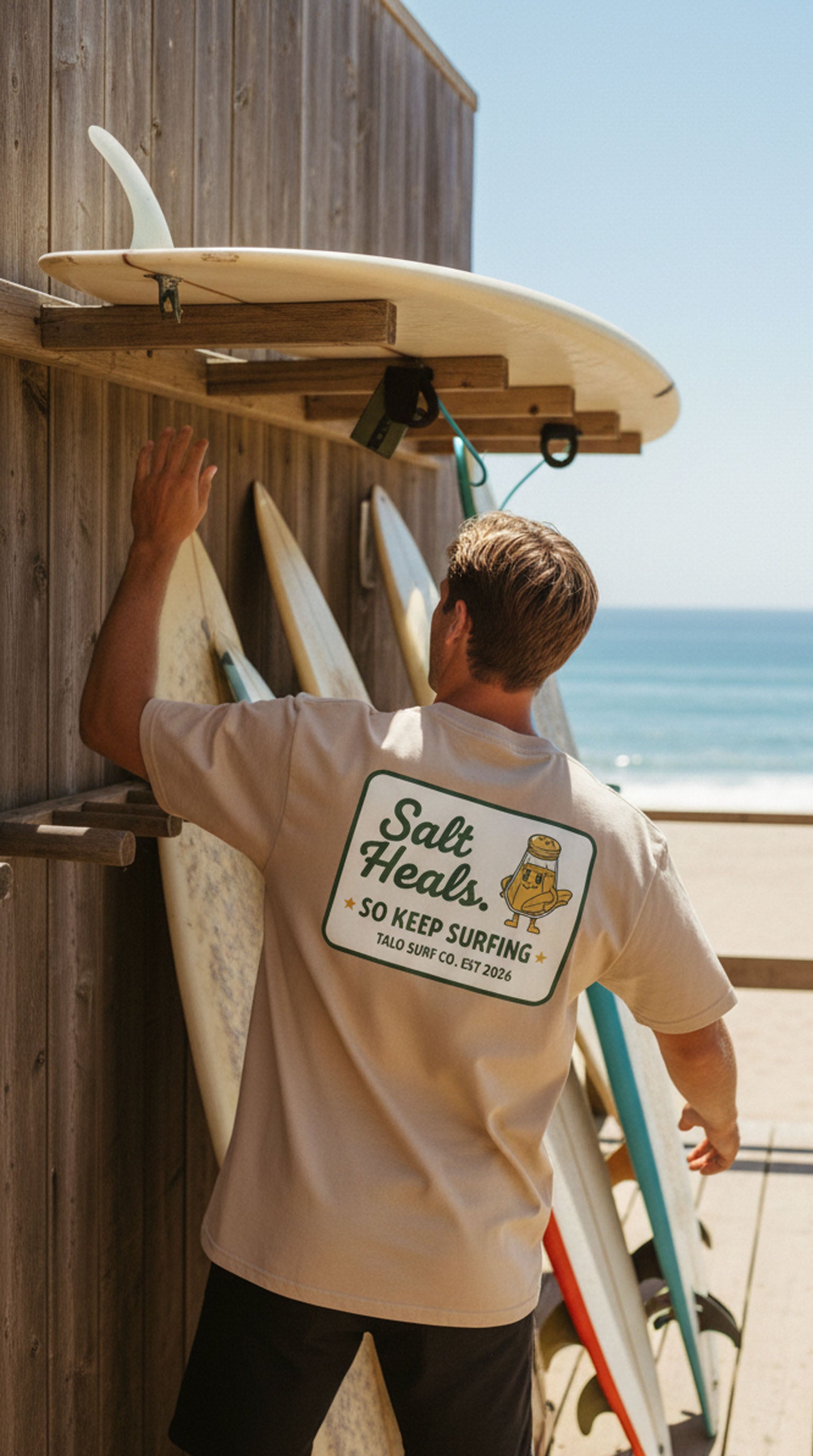Men's Salt Heals Keep Surfing Tee