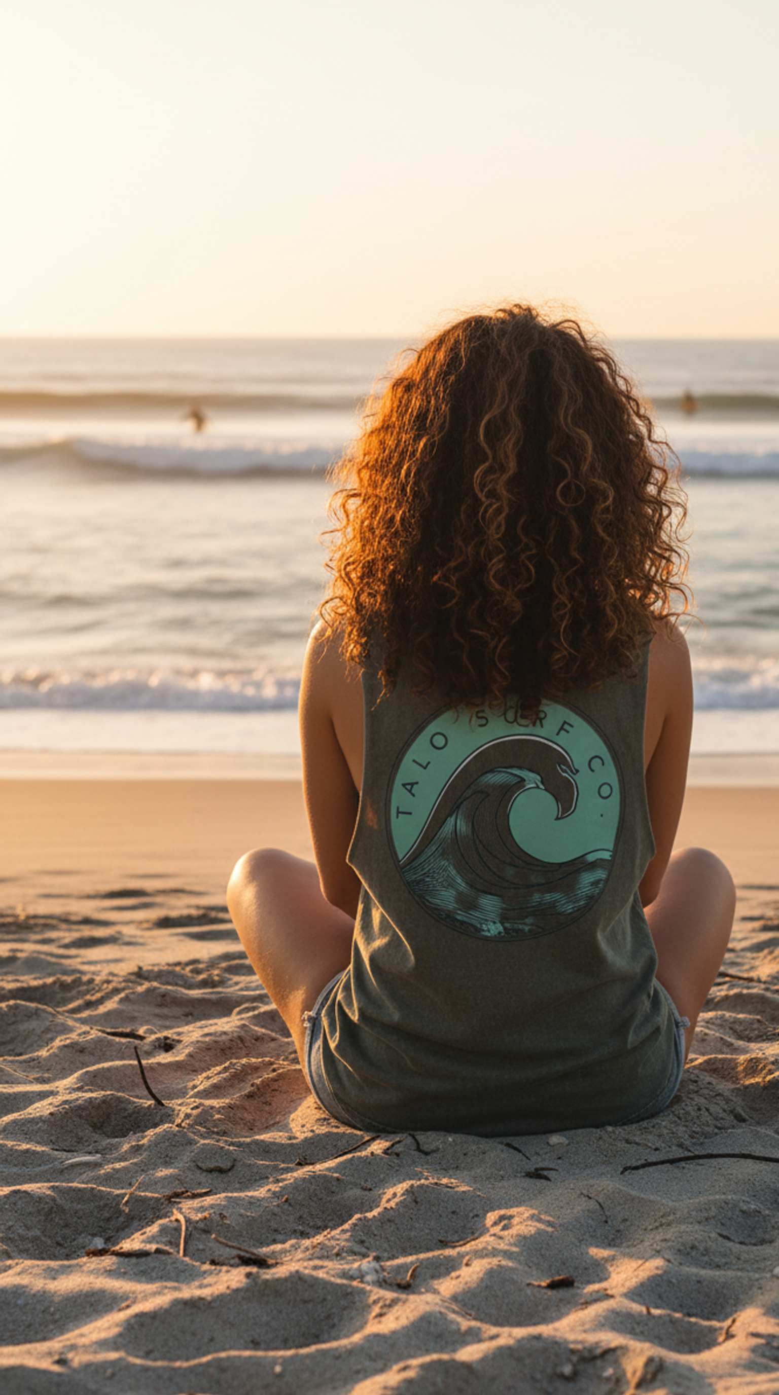 Women's Surf Wave Stonewash Tank Top