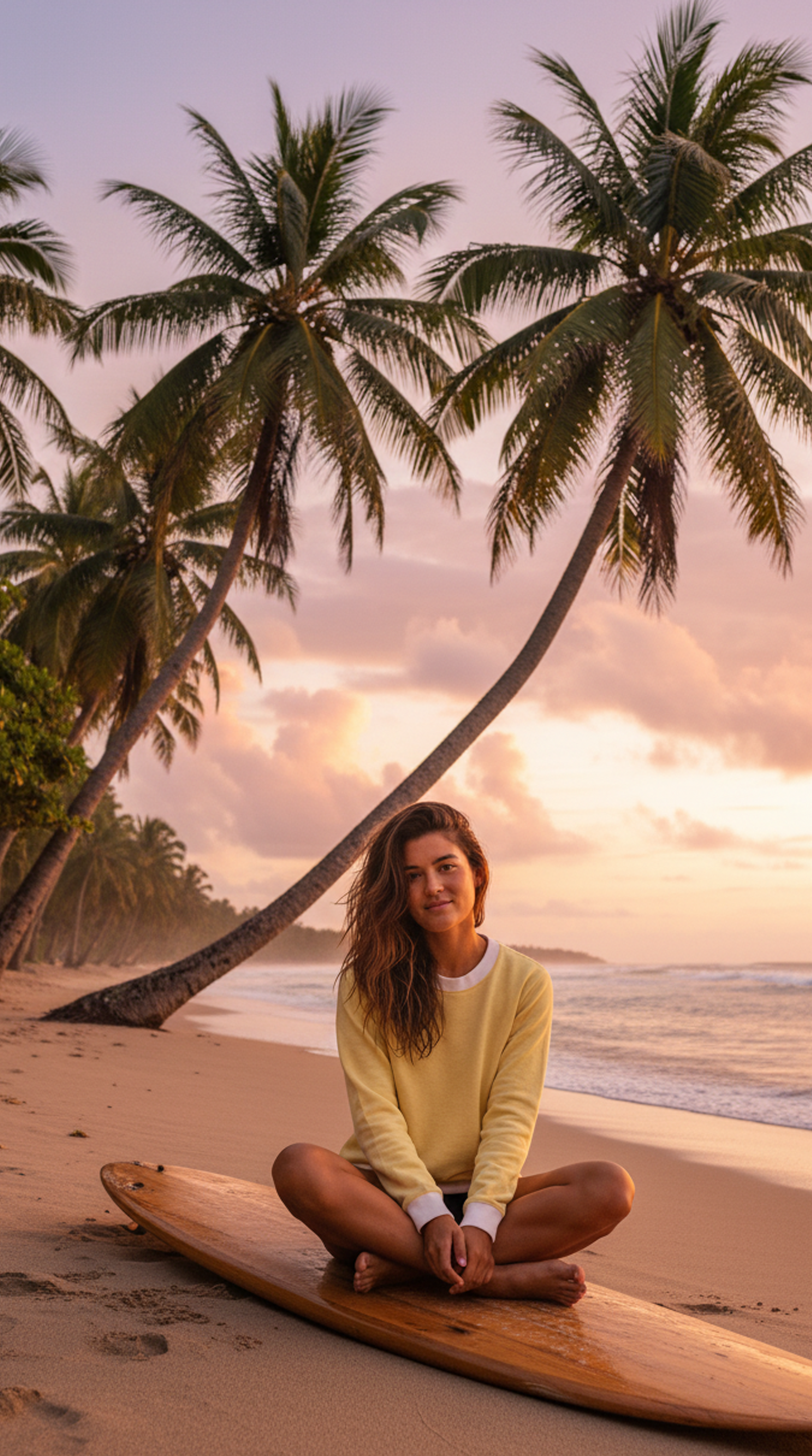 Women's Yellow Knitted Crew Neck Sweater