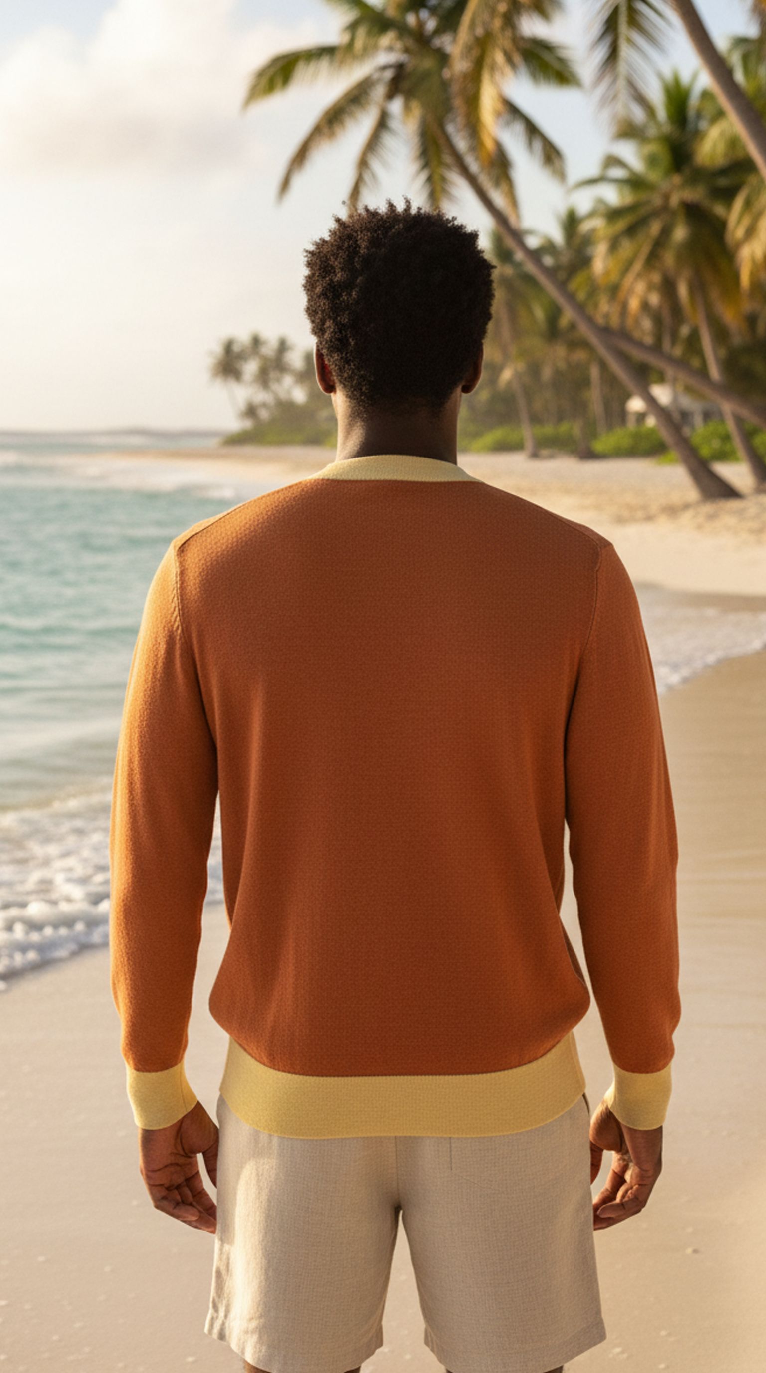 Men's Burnt Orange Knitted cardigan