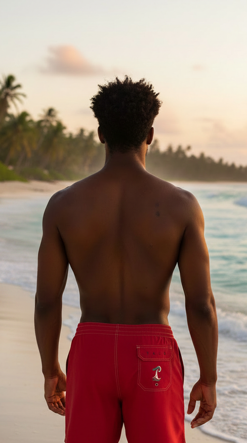 Men's Red Talo Boardshorts