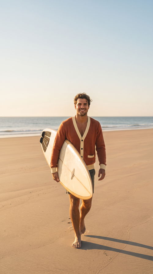 Men's Burnt Orange Knitted cardigan